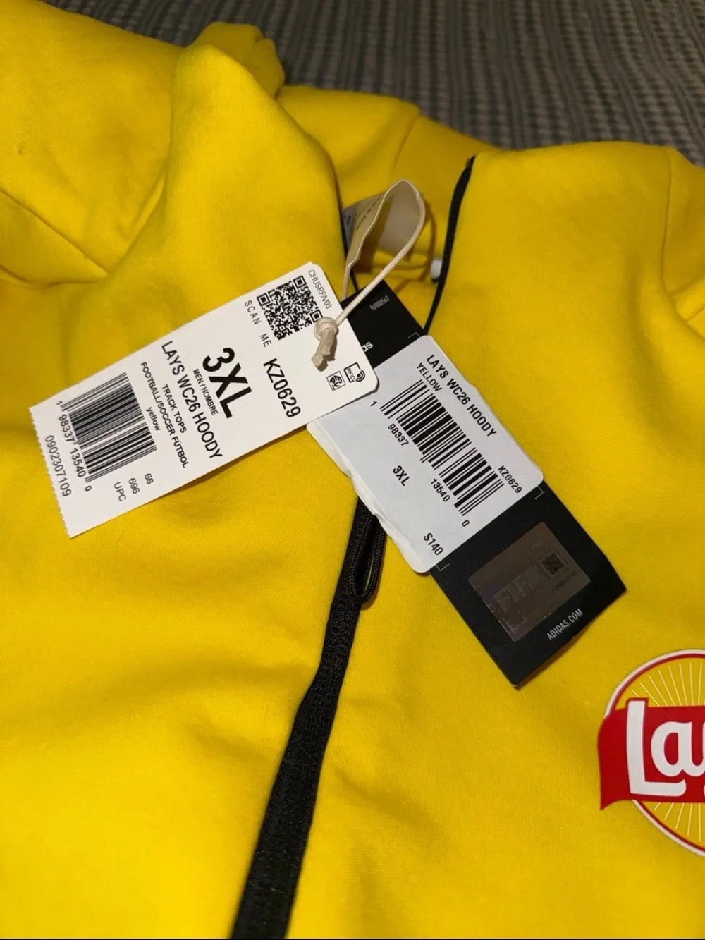 NWT Adidas FIFA World Cup 26 yellow full zip men’s 3XL